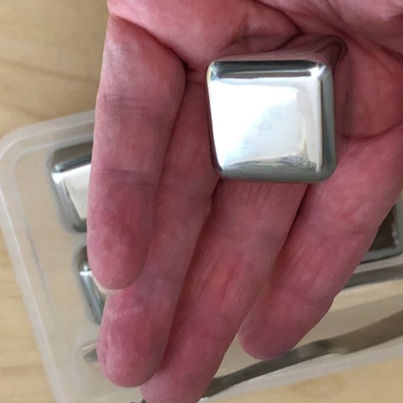 Travel Metal Ice Cube & Tongs Modern 007 Style - Picture 3 of 5